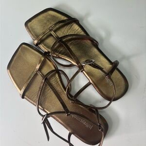 Jeffrey Campbell Bronze Gladiator sandals
